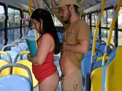 Sex on the bus, driver fulfills fetish of fucking naughty young student on the bus
