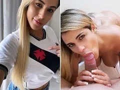 Blonde whore sucking with flair