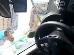 Married Slut Showing Her Ass Inside The Car To Tease The Gasman While He Washes The Glass Of Her Car, And Even Filmed It – Amadora